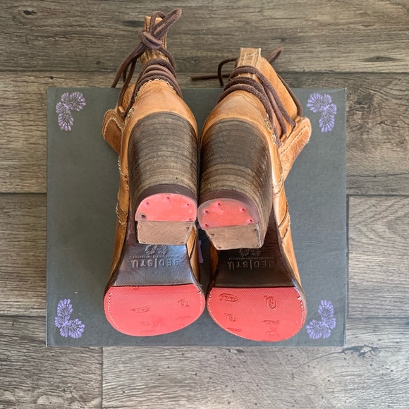🆕 BED STU | Linda Hand-Tooled Tan Leather Boots - Picture 4 of 5